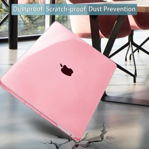 Mektron for MacBook Pro 13 inch Case 2022 2021 2020 Release A2338 M2 M1 A2289 A2251, Clear Plastic Hard Shell Cover with Touch Bar Touch ID for 13 in MacBook Pro, A-Pink in Kuwait