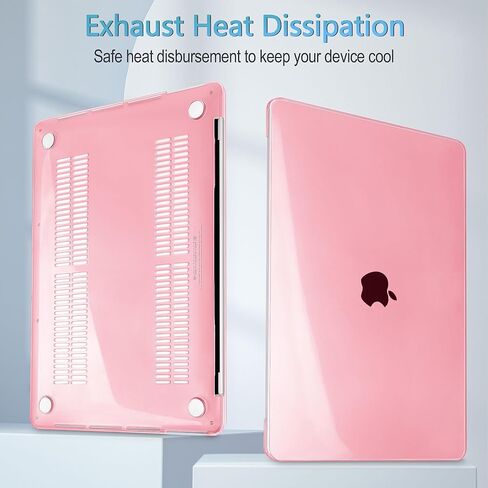Mektron for MacBook Pro 13 inch Case 2022 2021 2020 Release A2338 M2 M1 A2289 A2251, Clear Plastic Hard Shell Cover with Touch Bar Touch ID for 13 in MacBook Pro, A-Pink in Kuwait