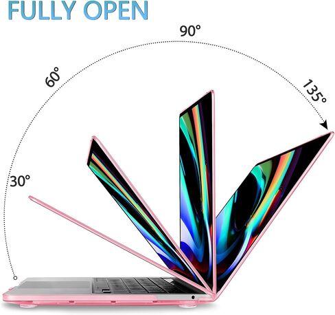 Mektron for MacBook Pro 13 inch Case 2022 2021 2020 Release A2338 M2 M1 A2289 A2251, Clear Plastic Hard Shell Cover with Touch Bar Touch ID for 13 in MacBook Pro, A-Pink in Kuwait