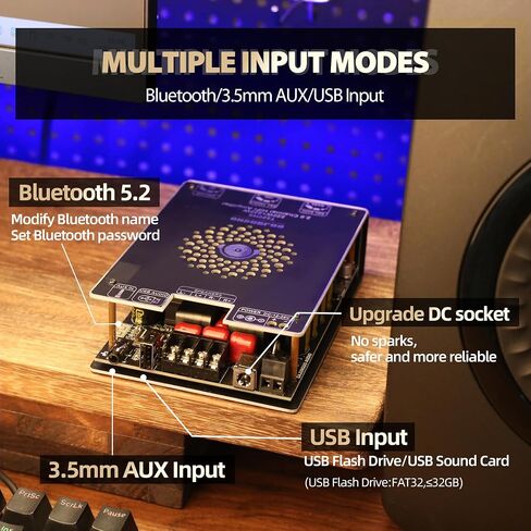 T220HS Power Amplifier Board with Subwoofer 2.0 Channel 220W×2, 12V-36V Audio Power Amplifier Module with Treble and Bass Control in Saudi Arabia