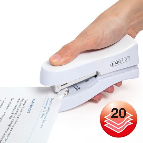 Rapesco 1379 Stand Up/Space-Saving Stapler, 20 Sheet Capacity, Powder Blue in Saudi Arabia