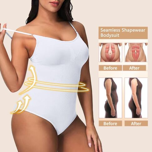 Shapewear Bodysuit for Women Tummy Control Seamless Brief Thong Body Shaper Tank Top in Saudi Arabia