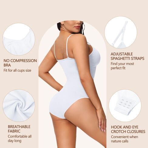 Shapewear Bodysuit for Women Tummy Control Seamless Brief Thong Body Shaper Tank Top in Saudi Arabia