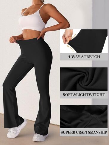 Scrunch V Back Flare Leggings for Women High Waist Stretch Butt Lifting Workout Pants Slim Fit Bell Bottom Leggings in Saudi Arabia