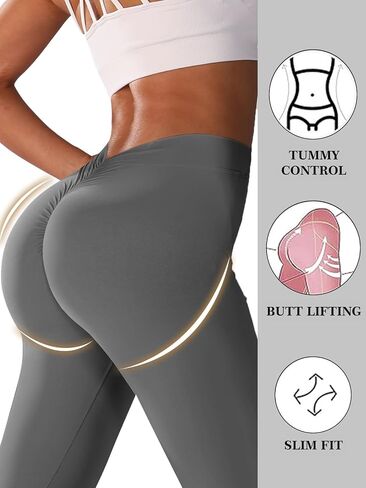 Scrunch V Back Flare Leggings for Women High Waist Stretch Butt Lifting Workout Pants Slim Fit Bell Bottom Leggings in Saudi Arabia
