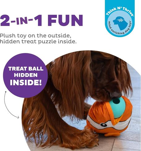 Outward Hound Nina Ottosson Big Mouthz Interactive Plush Dog Puzzle with Treat Ball, Clown Fish, Orange in Saudi Arabia