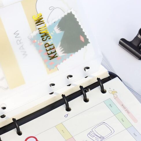 A5 Clear Soft PVC Binder Cover 6 Black Round Ring Binders Dia 20mm Snap Button Closure for A5 Loose Leaf Folder Refillable Notebook Binder Shell Protector in Kuwait