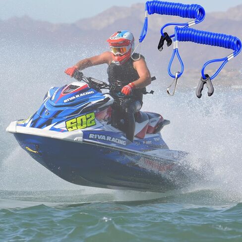 Heymaillc 2Pcs Boat Engine Motor Kill Stop Switch Outboard Engine Ignition Emergency Kill Stop Switch Key Lanyard Rope Clip Emergency Safety for Yamaha Honda Tohatsu PWC Jet Ski Blue in Saudi Arabia