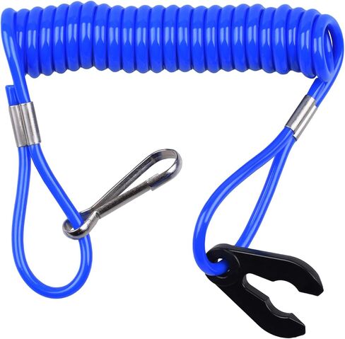 Heymaillc 2Pcs Boat Engine Motor Kill Stop Switch Outboard Engine Ignition Emergency Kill Stop Switch Key Lanyard Rope Clip Emergency Safety for Yamaha Honda Tohatsu PWC Jet Ski Blue in Saudi Arabia