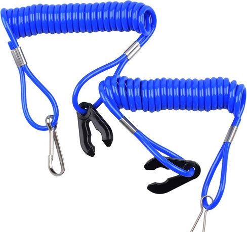 Heymaillc 2Pcs Boat Engine Motor Kill Stop Switch Outboard Engine Ignition Emergency Kill Stop Switch Key Lanyard Rope Clip Emergency Safety for Yamaha Honda Tohatsu PWC Jet Ski Blue in Saudi Arabia