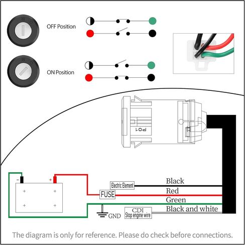 4 دبوس 4 أسلاك دراجة نارية مفتاح الإشعال، الصينية الصنع 50cc 70cc 90cc 110cc 125cc Coolster 125cc ATV أجزاء Kazuma Sunl Roketa رباعية ATV دراجة الجيب الدراجة الترابية in Kuwait
