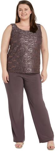 R&M Richards womens 3 Pc Plus Size Sequined Pants SetBusiness Suit Pants Set in Kuwait