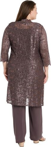 R&M Richards womens 3 Pc Plus Size Sequined Pants SetBusiness Suit Pants Set in Kuwait