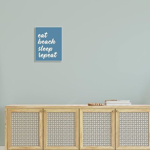 Stupell Industries Eat Beach Sleep Repeat Blue Script Phrase, Design by Lettered and Lined in Saudi Arabia