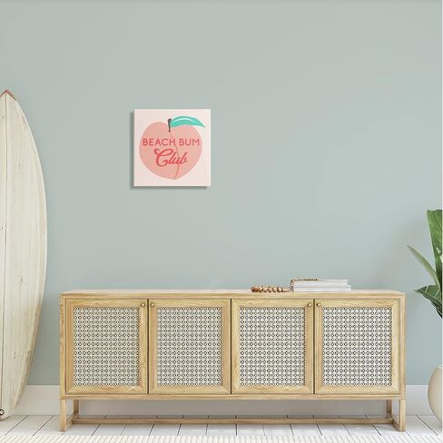 Stupell Industries Beach Bum Club Pink Peach Illustration Phrase, Design by Daphne Polselli in Saudi Arabia