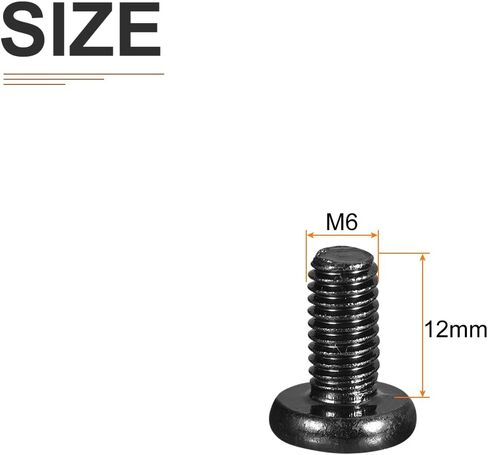 M6x12mm Pan Head Machine Screws, 20Pcs M6 Phillips Drive, Metric Coarse Full Thread, Steel Black Oxide Finish, Screws Bolts Kit in Saudi Arabia