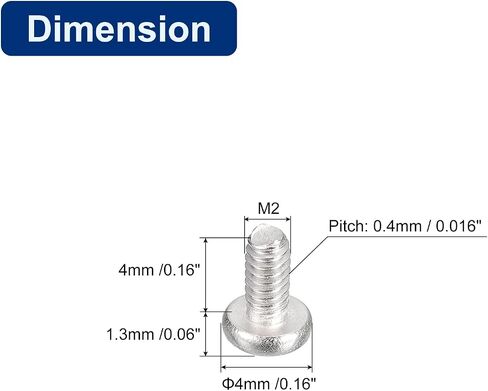 uxcell 304 Stainless Steel Machine Screws, 50pcs M1.6x14mm Slotted Drive Pan Head Screw Bolts in Saudi Arabia