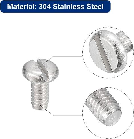 uxcell 304 Stainless Steel Machine Screws, 50pcs M1.6x14mm Slotted Drive Pan Head Screw Bolts in Saudi Arabia