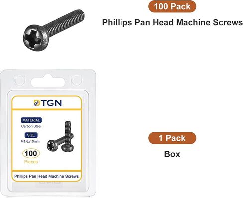 M6x12mm Pan Head Machine Screws, 20Pcs M6 Phillips Drive, Metric Coarse Full Thread, Steel Black Oxide Finish, Screws Bolts Kit in Saudi Arabia