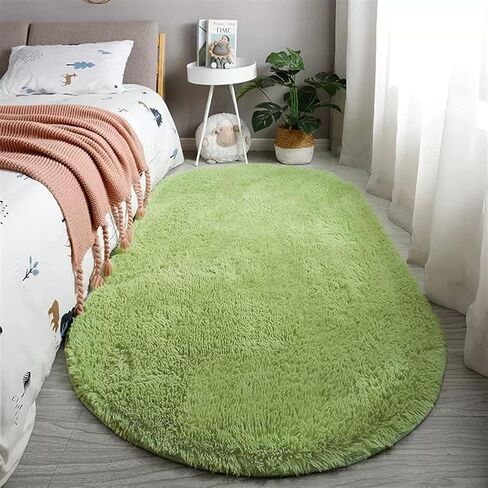 Fluffy Soft Oval Area Rug, Plush Shaggy Carpet for for Living Room Bedroom Home Décor Orange 2.0 x 3.0 Feet in Saudi Arabia