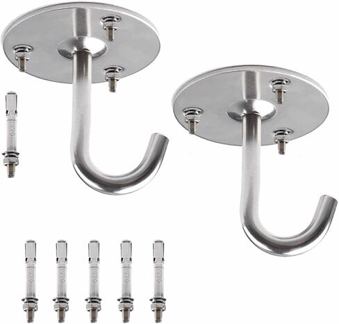 خطافات سقف Greacheieve شديدة التحمل مكونة من قطعتين، خطاف سقف من الفولاذ المقاوم للصدأ، خطاف نباتي، خطاف سلة، شماعة حبل سلكية قياسية من الفولاذ المقاوم للصدأ، 3/8 بوصة in Kuwait