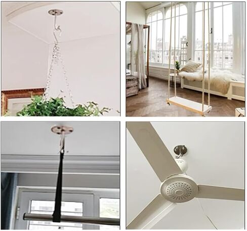 خطافات سقف Greacheieve شديدة التحمل مكونة من قطعتين، خطاف سقف من الفولاذ المقاوم للصدأ، خطاف نباتي، خطاف سلة، شماعة حبل سلكية قياسية من الفولاذ المقاوم للصدأ، 3/8 بوصة in Kuwait