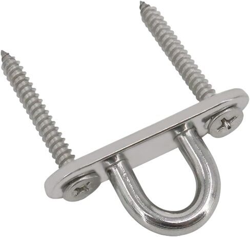 12 حزمة 1.8 بوصة الفولاذ المقاوم للصدأ وسادة العين لوحة U السنانير، M5 الثقيلة السقف السنانير المفاجئة السنانير الأجهزة البحرية السنانير مع مسامير in Kuwait