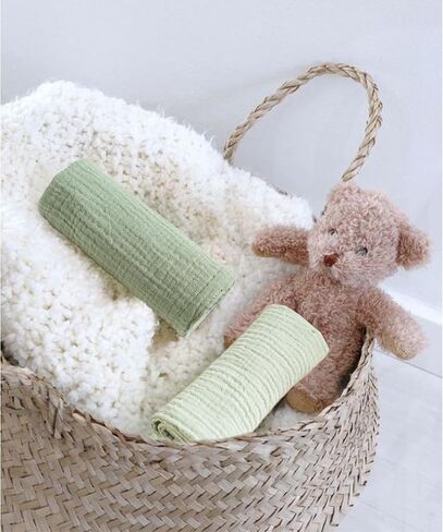 6 Pack Muslin Baby Washcloths, Extra-Soft Wash Cloths for Unisex Newborn Infants Kids, Absorbent Baby Bath Towels for Face Body in Saudi Arabia