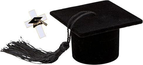 Graduation Cross Lapel Pin and Cap Case, Religious Grad Gifts for Class of 2024, 2.375" x 1.5" Dimensions, 2 Items in Saudi Arabia