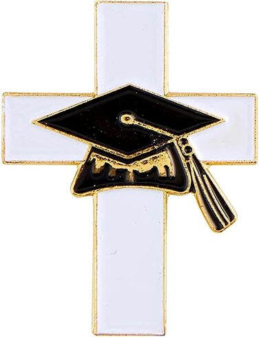 Graduation Cross Lapel Pin and Cap Case, Religious Grad Gifts for Class of 2024, 2.375" x 1.5" Dimensions, 2 Items in Saudi Arabia