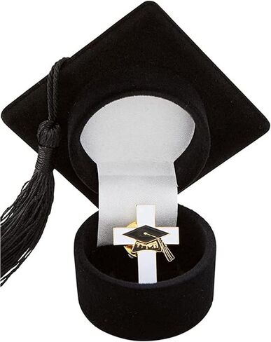 Graduation Cross Lapel Pin and Cap Case, Religious Grad Gifts for Class of 2024, 2.375" x 1.5" Dimensions, 2 Items in Saudi Arabia