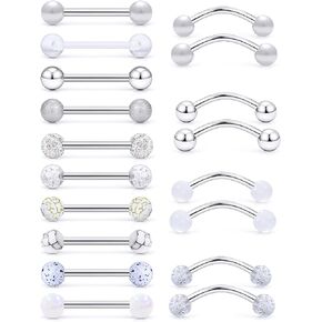 Leiainely Tongue Rings Snake Eyes Tongue Rings Tongue Piercing Jewelry Tongue Rings for Women Tongue Ring Tongue Piercing Tounge Rings Tongue Rings Surgical Steel Tounge Ring Tongue Jewelry