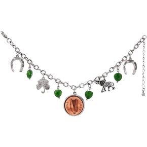 American Coin Treasures Irish Penny Lucky Charm Silver Tone Bracelet