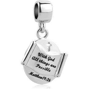 With God All Things All Possible Religious Charm Beads For Bracelets