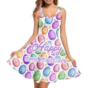 Women Sundress Plus Size XS-4XL Summer Casual Travel Wear Sundress Knee Length with Pockets