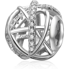 Galaxy Charms with Clear CZ 925 Sterling Silver Openwork Charms Fits Pandora Charms Bracelet Jewelry Gifts for Women