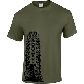Mountain Bike Shirts for Men - MTB Shirt Gifts for Mountain Bikers - Tyre Track Biking T-Shirts