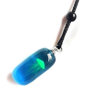 Glow in the Dark Necklaces Jellyfish Jewelry Resin Luminous Glowing Pendant