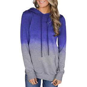 Women's Long Sleeve Tops, Tie Dye Sweatshirt, Zip Up Hoodie Oversized-Sweatshirts Pullover