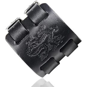 Punk Dragon Bracelet Belt Buckle Wristband Wide Leather Bracelet,7.0-8.0inches