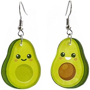 Colorful Strawberry Watermelon Avocado Lemon Shape Fruits Earrings for Women Girls Jewelry