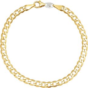 Finecraft 5mm Curb Chain Bracelet in 14K Gold-Bonded Sterling Silver, 8"
