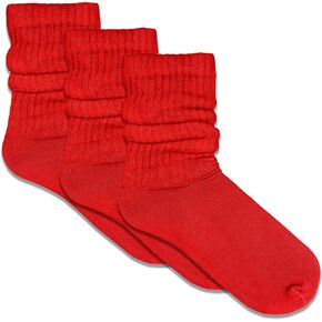 Women's Lightweight Cotton Scrunchy Slouch Socks - 3 Pairs