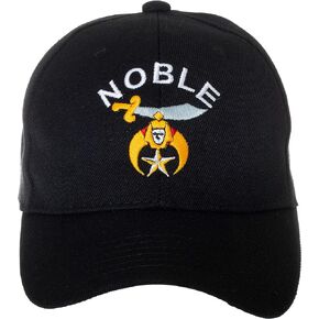 Artisan Owl Noble Shriners Emblem Freemasons Embroidered Black Adjustable Baseball Cap