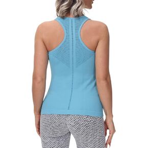 Yoga Tops for Women Cute Workout Tank Tops Activerwear Racerback Laser Cut Tank Running Sports Shirts