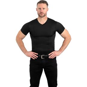 CCW Tactical Concealed Carry Holster Shirt | Quick Access Open Pocket with Large Storage | Mens V-Neck in Kuwait