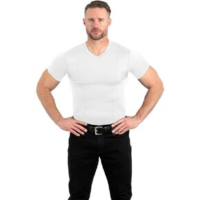 CCW Tactical Concealed Carry Holster Shirt | Quick Access Open Pocket with Large Storage | Mens V-Neck