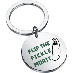 KEYCHIN Funny Pickle Keychain Movie Fans Gifts Flip The Pickle Jewelry For Friend Family