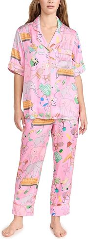 Karen Mabon Women's Elephant in the Room Short Sleeve, Long Trousers PJ Set in Kuwait