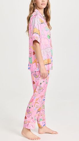 Karen Mabon Women's Elephant in the Room Short Sleeve, Long Trousers PJ Set in Kuwait